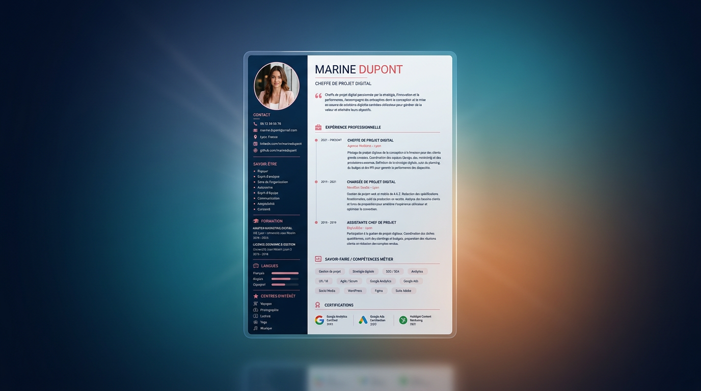CV analysé numériquement par un logiciel de recrutement